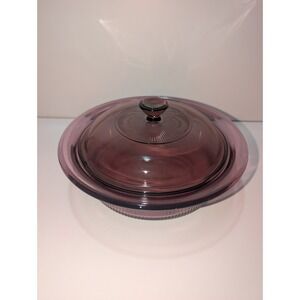 Pyrex Corning Cranberry Glass VISION 1QT 1L V-31-B Round Casserole w/ Lid
